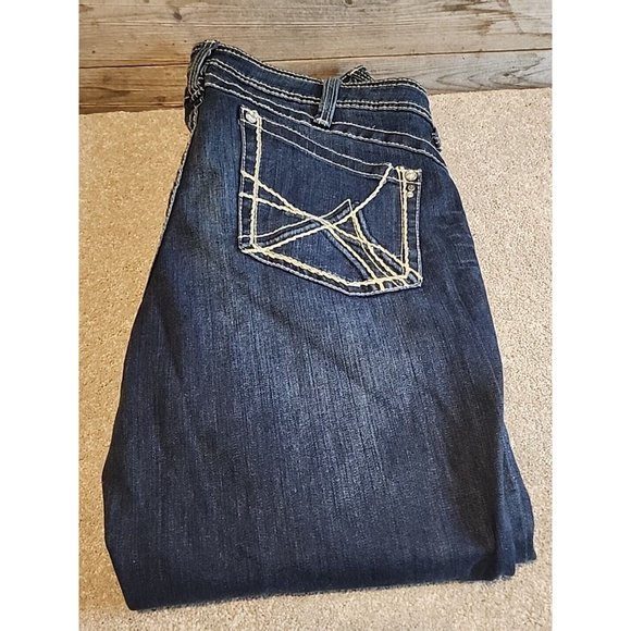 Ariat  Mid Rise Boot Jeans Women’s 34L Flair Heavy Stitch Studed Stretch Ruby - Picture 11 of 16